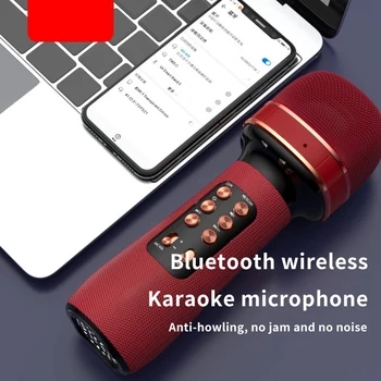 2 Tk Traadita Mikrofon Karaoke Bluetooth-Laste Laulu-Audio Integreeritud Pihuarvutite Kondensaator Mikrofon Punane Ja Roosa