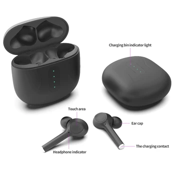 S16 Bluetooth-5.0 Earbuds koos Mic-Veekindel Juhtmevaba Vajutage Kõrvaklapid Sügav Bass ja Kõrge Kvaliteediga Lossless Audio(Black)