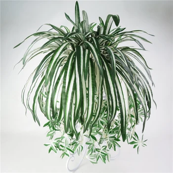 Kunstlik Lvy Leaf Lill Bracketplant Chlorophytum Orhideed Plastikust Rotangist Seina Lill Silk Flower Kunstlik Taim Home Decor