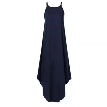 2020. aasta Suvel Pikk Kleit Naiste Põhjuslik Varrukateta Kleit Moe O-kaeluse Värviga Daamid Swallowtail Kleit, Naiste Rõivad