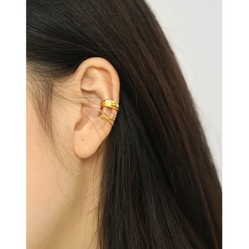 AHELS-1061 korea versiooni ins niši minimalistlik joon S925 sterling silver ear-clip kõrva lukk naine wild kõrvarõngad