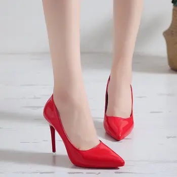 Ühe kingad naiste uus stiil naiste kingad sügisel Euroopa ja Ameerika stiilis pikad madalas suu kõrge kontsaga naiste