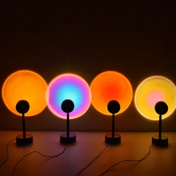 Sunset Projektori Lamp Rainbow Atmosfääri Led Night Light Kodu Magamistuba Coffe shop Taust Seina Kaunistamiseks USB Tabel Lamp