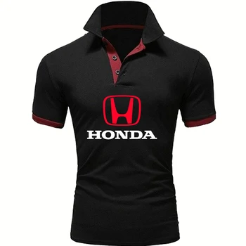 Mood casual Meeste lühikesed varrukad HONDA Auto Logo trükkimine Suvel Puhtast puuvillast Kõrge Kvaliteet, Meeste POLO-särk