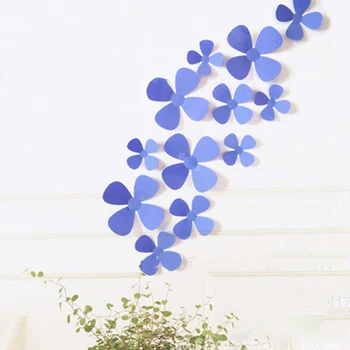 12 Tk/Palju PVC Väikesed lilled Viskoos DIY 3D Seina Kleebis Home Decor Uute tulijate Hot Müük Adesivo De Parede