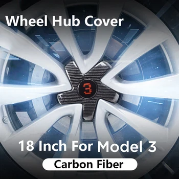 4TK jaoks Tesla Model 3 18 Tollise Velje Rummu Kaas Komplektid süsinikkiust Ratta ilukapslid