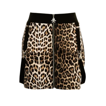Seksikas Leopard Seelik Naiste Punk Tume Stiil, Stiilne Leopard Printida Kõrge Vöökoht Seelik Goth Seelikud Harajuku Mootorratta Tüdrukud Y2k Seelikud