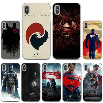 IPhone 10 11 12 Pro Mini 4S 5S SE 5C 6 6S 7 8 X-XR, XS Pluss Max 2020 Superman-S-ei Tea, Naine-D-Batman vs Silikoon Kotti Juhul