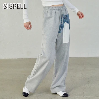 SISPELL Asümmeetriline Segast Denim Püksid Naistele Elastne Kõrge Vöökoht Casual Spordi Püksid Naiste 2021 Spriing Moe Uus