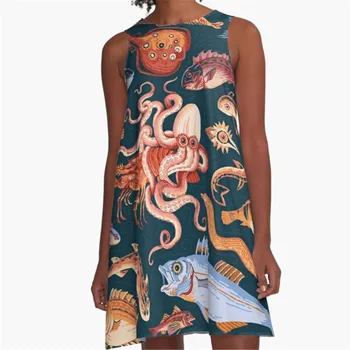 Mood Naiste suvel kleidid Moonid Botaanika-Trükitud-Line Boho Kleit naistele harajuku Seksikas daamid mini lühike rannas kleit