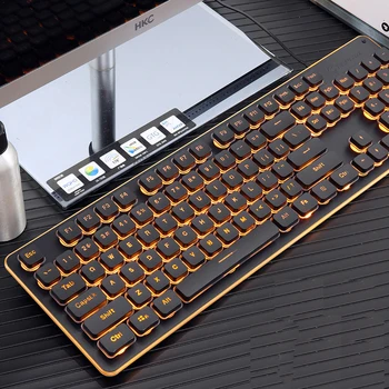 Gaming Klaviatuuri 104 Keycaps RGB Taustavalgustusega, Veekindel Vaikne Klaviatuur Gamer Arvuti USB-Juhtmega Töölaua Sülearvuti