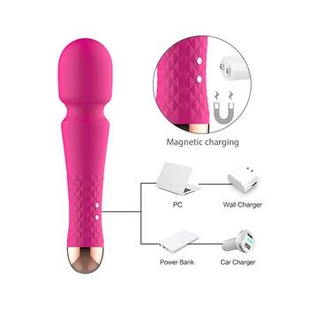 DIBE Võimas multi-frequency AV pehmest silikoonist vibraator on veekindel laadimine USB massager dildo täiskasvanud sugu mänguasjad masin naine