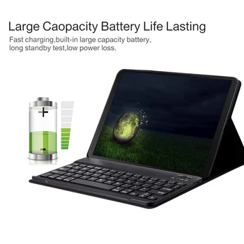 Juhtmeta Klaviatuur Samsung Galaxy Tab S6 Lite PU Juhul + Klaviatuur 2 in 1 Magic Naha Puhul
