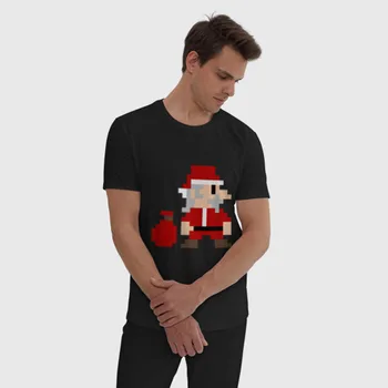 Meeste pidžaama puuvill pixel Santa