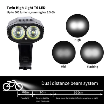 LÄÄNE-BIKING 4000mAh Jalgratta Valgus T6 USB MTB Road Bike Esitulede Taskulamp Bike Tarvikud 5 Režiimi LED Rattasõit Ees valgus Lamp