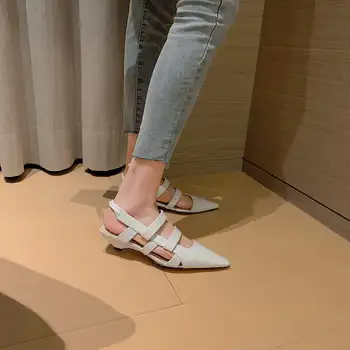 Krazing pot ehtne nahk pikad varba med kontsad kummaline stiil streetwear korea tüdruk tõsta suvel toasussid sandaalid naistele L71