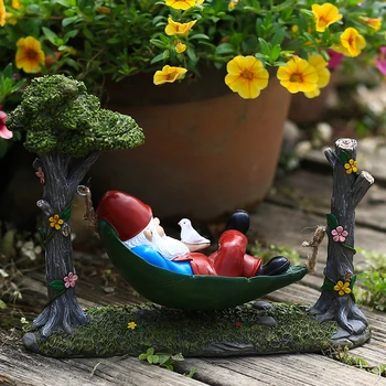 Mini Armas Miniatuurne Aed Võrkkiiged Gnome Kuju Pöialpoissi Kuju Vaik Käsitöö Kujukeste Ornament Ekraan Teenetemärgi Loominguline Kiik