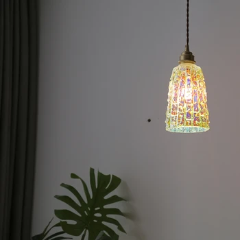 Jaapani Stiilis Retro Põhjamaade Homestay Ripats Tuled Söögituba Öö Baari Leti Veranda Messing Klaasist Ripats Lamp, Vintage Lamp