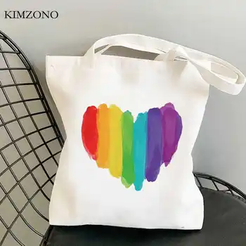 Lgbt Pride Vikerkaar Gay Mõlemasooliste Mittesuguline Bi-Pansexual ostukott shopping shopper käekott eco kott riidest cabas