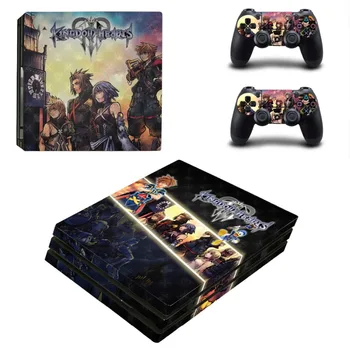 Kingdom Hearts PS4 Pro Naha Kleebis Decal PlayStation 4 Konsoolile ja 2 Kontrollerid PS4 Pro Nahk, Vinüül Kleebis