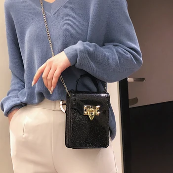 Kott Mini 2019 aasta Kevadel Moe Uus Kvaliteet Jelly kott Naiste Disainer Käekotis Lukusta Kett Õlal Messenger kott Telefoni kott