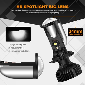 H4 led Vilkur Projektor Mini Bi-led läätse 12000LM 90W lampada led-h4 Hi/Low Beam kohtvalgustid auto Canbus 12v 24V Pirn