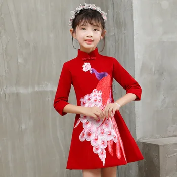 Armas Lille Tüdrukute Kleidid lapsed Tiki Cheongsam Kleidid Tüdrukutele Beebi Elegantne Riided Traditsioonilise Hiina Uue Aasta Riided