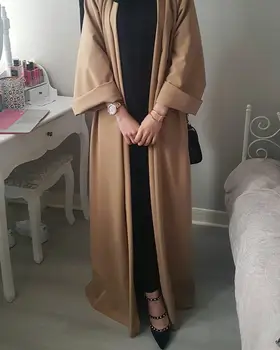 Tavaline Dubai Abaya Moslemi Naiste Ava Ees Kimono Duster Kardiganid Türgi Araabia Tagasihoidlik Islami Rüü Hijab Kleit Värviga Seal Kaftan