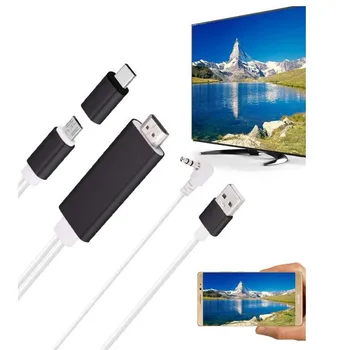 Micro-USB-C C-Tüüpi HDMI-ühilduva Converter Digitaalse AV Kaabel 1,8 m 1080P 2 In 1 Peegel Ekraan, TV Stick adapter For Android