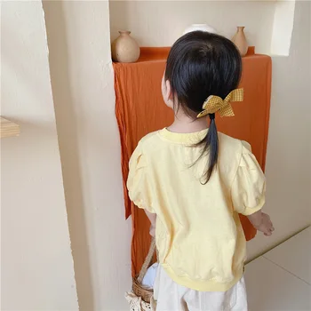 Laste Riided Suvel 2021 Uus korea Beebi Tüdruk Trükkimine Keermestatud T-Särk Laste Puuvillased T-särk Läbilöök Tee Särk