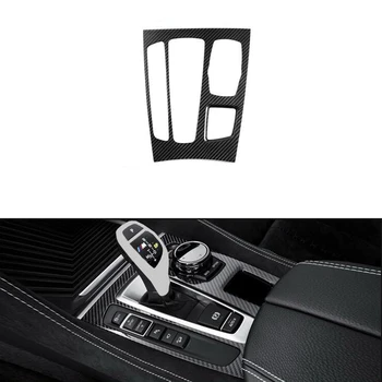 Auto tarvikud süsinikkiust Interjööri Gear Shift Knob Paneel Kasti Sisekujundus Kaas BMW X6 F16 F86-2017 & X5 F15 F85 14-17