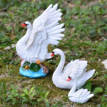 3tk Euroopa Mini Maastiku Loominguline DIY Vaik Luik Sisustus Kaunistused Mini Luik Mini Maastiku Home Decor