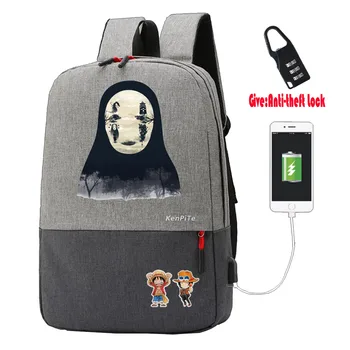 Anime Minu Naaber Totoro Seljakott UNISEX Anti-varguse Laadimine USB Sülearvuti kott käes ja seljas raamatukest, Kotid teismelised Reisi seljakott