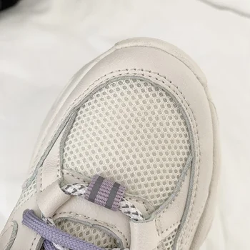 2021 Suvel Naiste Mood Koolitajate Õhk Võrgusilma Naiste Vabaaja Platvorm Kingad Breathbale Tossud Zapatos Mujer Lilla-Valge