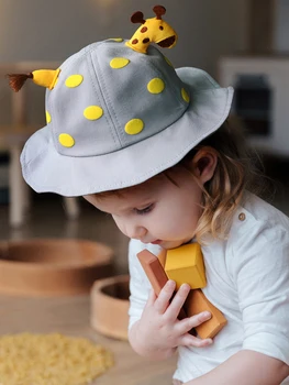 2-4 Aasta Laste Päike Müts Armas Kaelkirjak Nukk Kaunistada Müts Poistele Tüdrukute Kevad-Sügis Dot Tahke Hingav Lapsed Kalamees Müts