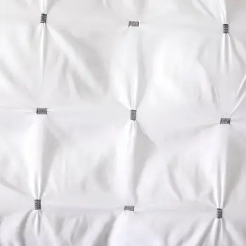 Valge-Halli Trööstija Voodipesu Komplekt Solid Voodi Hõlmab Näputäis Plisseeritud Kunst Töö Ühtse Suurus Queen Size 3 padjapüür ilma sheet
