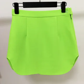 On-line Mini Seelik Suvel 2021 Uus Mood Fluorestseeruv Roheline Elegantne Sobitamine Vabaaja Streetwear Tõmblukk Seksikas Seelik Kõrge Kvaliteediga