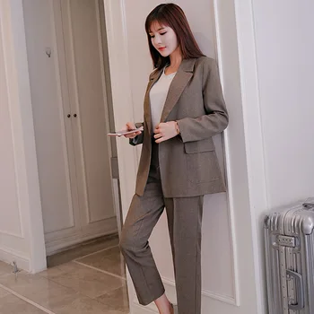 2-osaline ülikond uus stiil kevadel ja sügisel sobiks naine solid color slim kahe-töö professionaalne Office Lady ülikond
