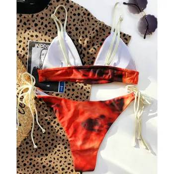 Seksikas Päitsed Ujumistrikoo Naistele 2 Tükki Supelrõivad 2021 Micro Bikini String Prindi Ujumistrikoo Naistele Ujumispüksid Bikiinid Komplekti