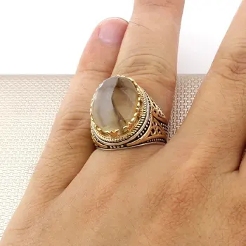 Islami Ringi Sterling Silver Ring with Jeemen Avärav Kivi Hõbedane Meeste Sõrmus Hõbe Naiste Ring Tehtud Türgi 925 Sterling Silver