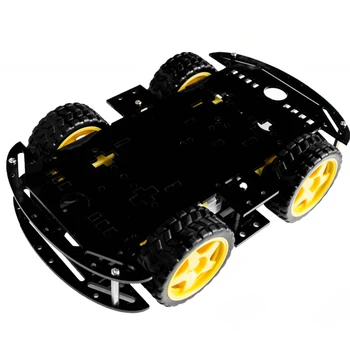 4 Ratast Stabiilne DIY Doule-kiht Smart Auto Šassii Komplektid Plastikust Varuosad Ere Värv Kiirus Tacho Mehaaniline konstruktsioon