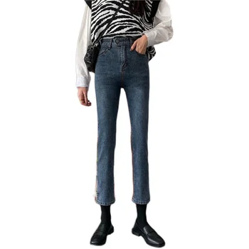 Kõhn Denim Jeans Naiste Kõrge Vöökoht Püksid Poiss Naiste Riided Sukkpüksid 2020 Pükste Kevad Sügis D0420