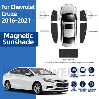 Näiteks Chevrolet Cruze Sedaan J400 2016-2019 Magnetid Kokkuklapitavad Auto Päikesevarju Ees Taga Külje Akna Päikesekaitsetoodete Net Tumenevad Kardinad
