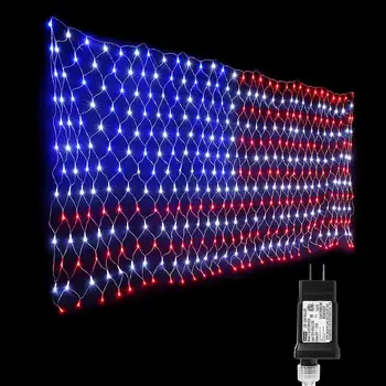 LED-Ameerika Lipu Net Tuled Sõltumatuse Päev Memorial Day Puhkus Kodu Aias Pulm Teenetemärgi Madalpinge 31V Laterna String