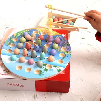 Montessori Haridus-Puidust Mänguasjad, Materjalid, Lapsed Clip Rant Magnet Kalapüügi Saagi Uss Matemaatika Interaktiivsed Mänguasjad Lastele Kingitused