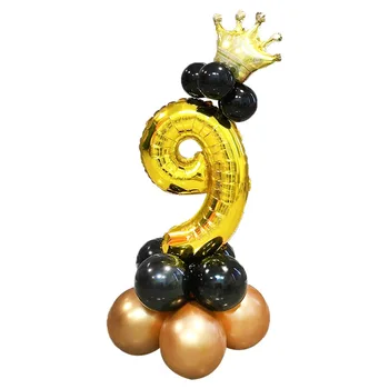 1 Komplekt 32 Incht Kuldne Number Foolium Õhupallid Hõbedane Balloon Crown Digitaalse Heelium Ballon Pulm Teenetemärgi Sünnipäeva Tarvikud