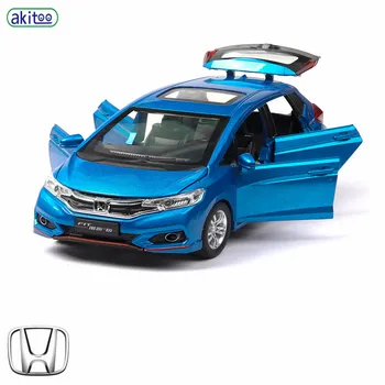 Akitoo Honda Fit Väike Kahur Mudel Mänguasja Heli ja Valguse Pullback Auto Mänguasi Mudel kingitus #2412