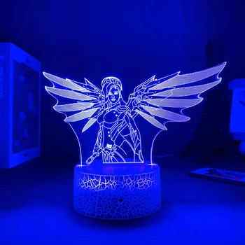 Mäng Overwatch 3D Tabel Lamp Magamistuba Tegevus Joonis Dekoratiivne Lamp LED Night Light Home Decor 2428 OW Mängude Tuba
