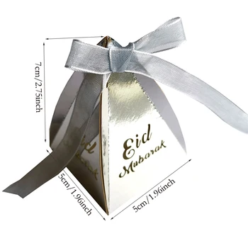 10tk Eid Mubarak Kasti Ramadan Kareem Kasuks Kinke DIY Paber Candy Box Islami Moslemi Õnnelik al-Fitr Eid Decor Pool Tarvikud