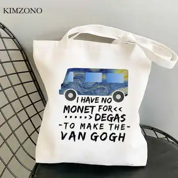 Van Gogh ostukott eco lõuend shopper tassima bolsa bolso kott korduvkasutatavad bag bolsa compra kokkupandav kohandatud
